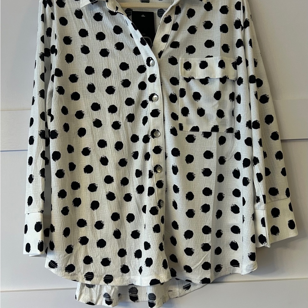 Fred David Monochrome Polka Dot Shirt